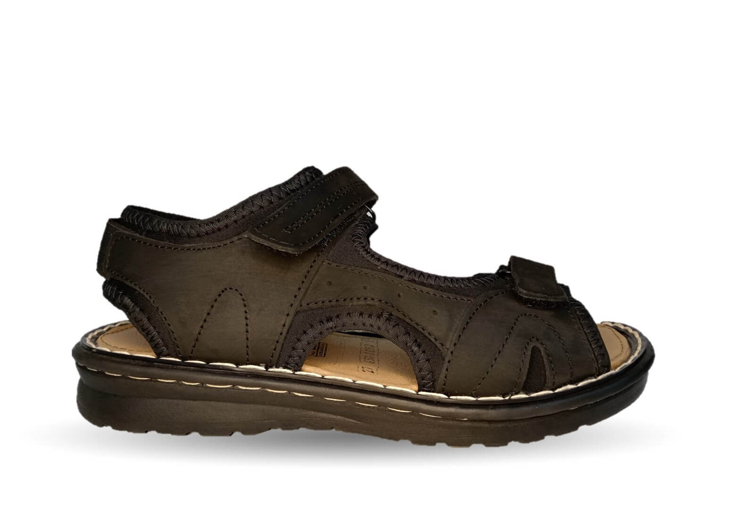 Sandalia de piel Riveello 650 Negro para hombre