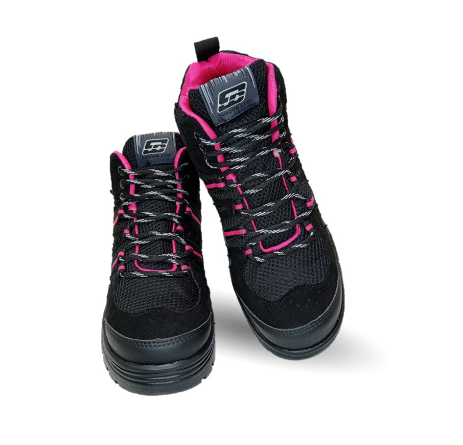 Botas Industriales y Casuales con casco dieléctrico Shadow 2048 Negro/Fiusha para mujer