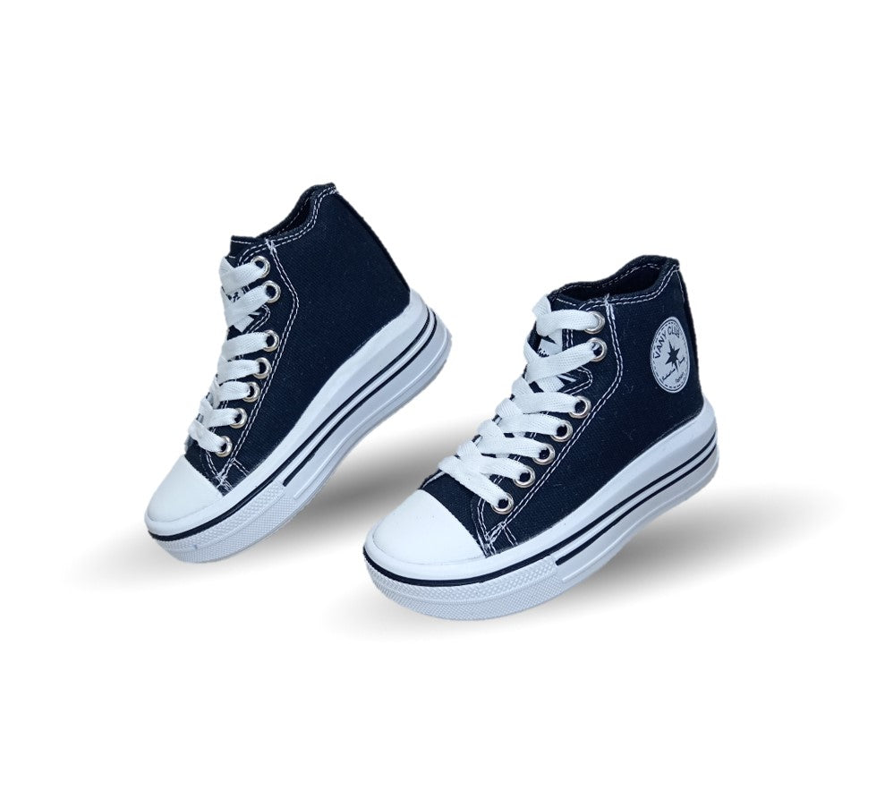 Tenis tipo Bota con agujetas Vany 6010 Negro Unisex para niño y niña