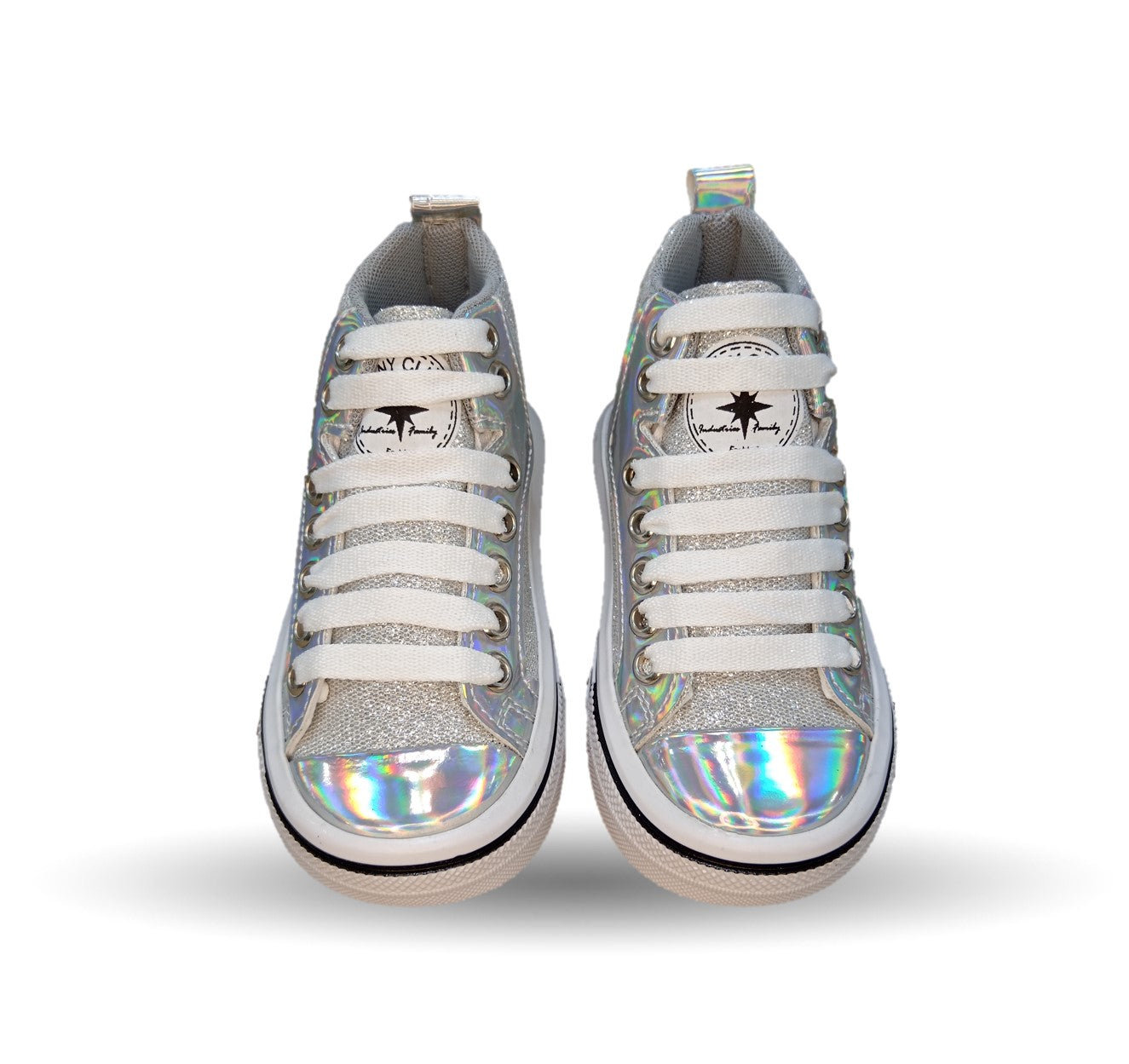 Tenis tipo Bota con agujetas Vany 6010 Plata para niña