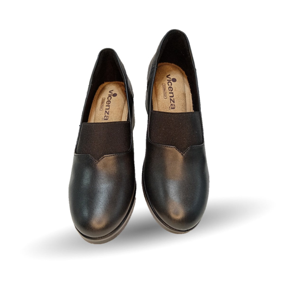 Zapato Casual de Moda de piel bovino con tacón medio Vicenza 14501 negro para mujer