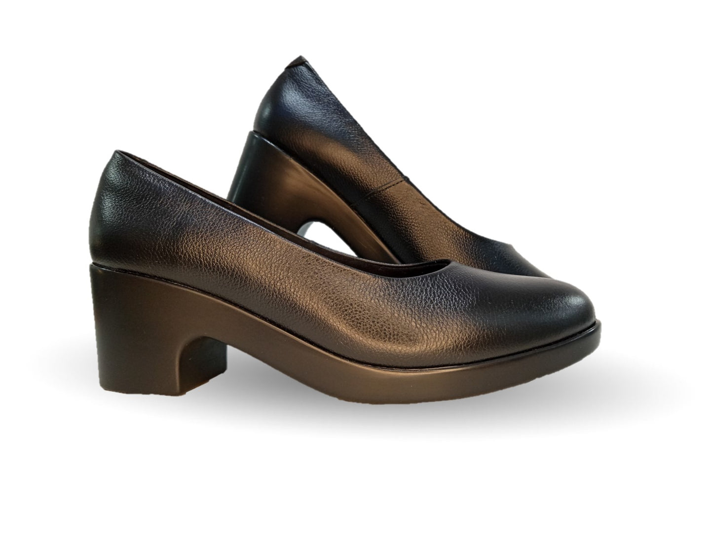 Zapato Casual de Moda de piel bovino con tacón bajo Vicenza 18202 Negro para mujer