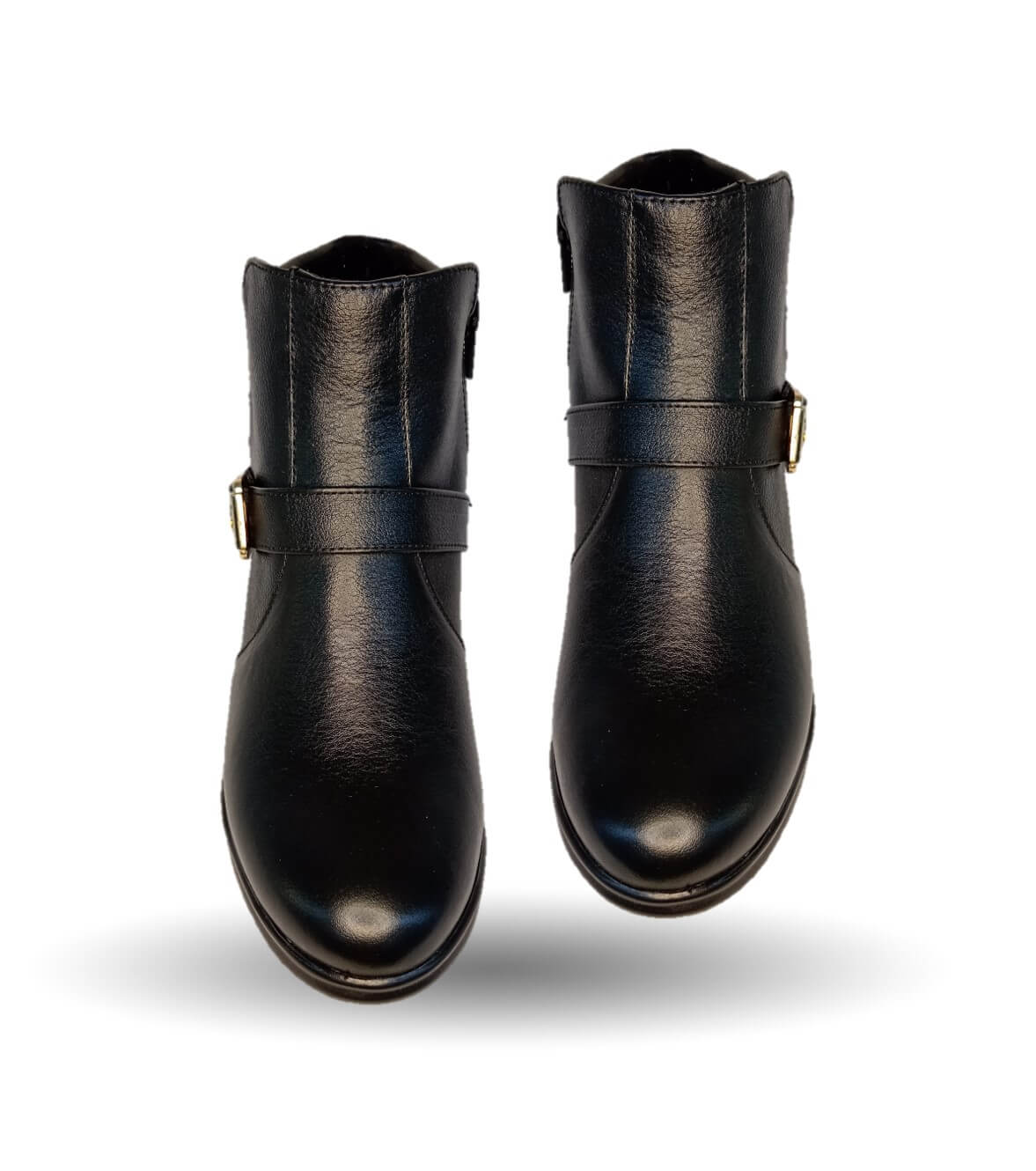 Bota Casual de piel bovino con tacón medio con cierre interno Vicenza 35004 Negro para mujer