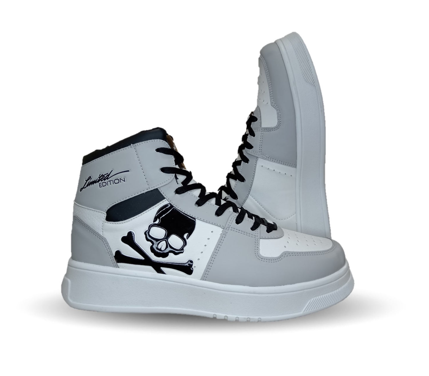 Tenis Urbano tipo Bota Walquir 100 Blanco/Gris para hombre
