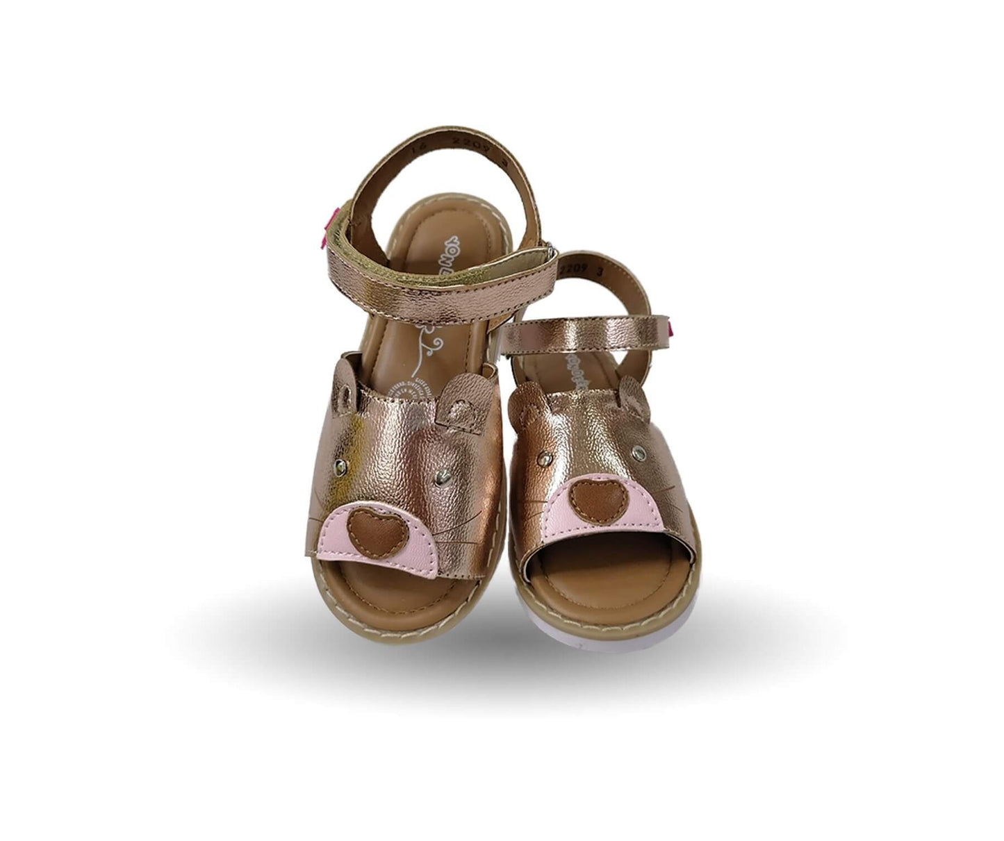 Sandalia con contactel Yondeer 2209 Oro Rosado para niña