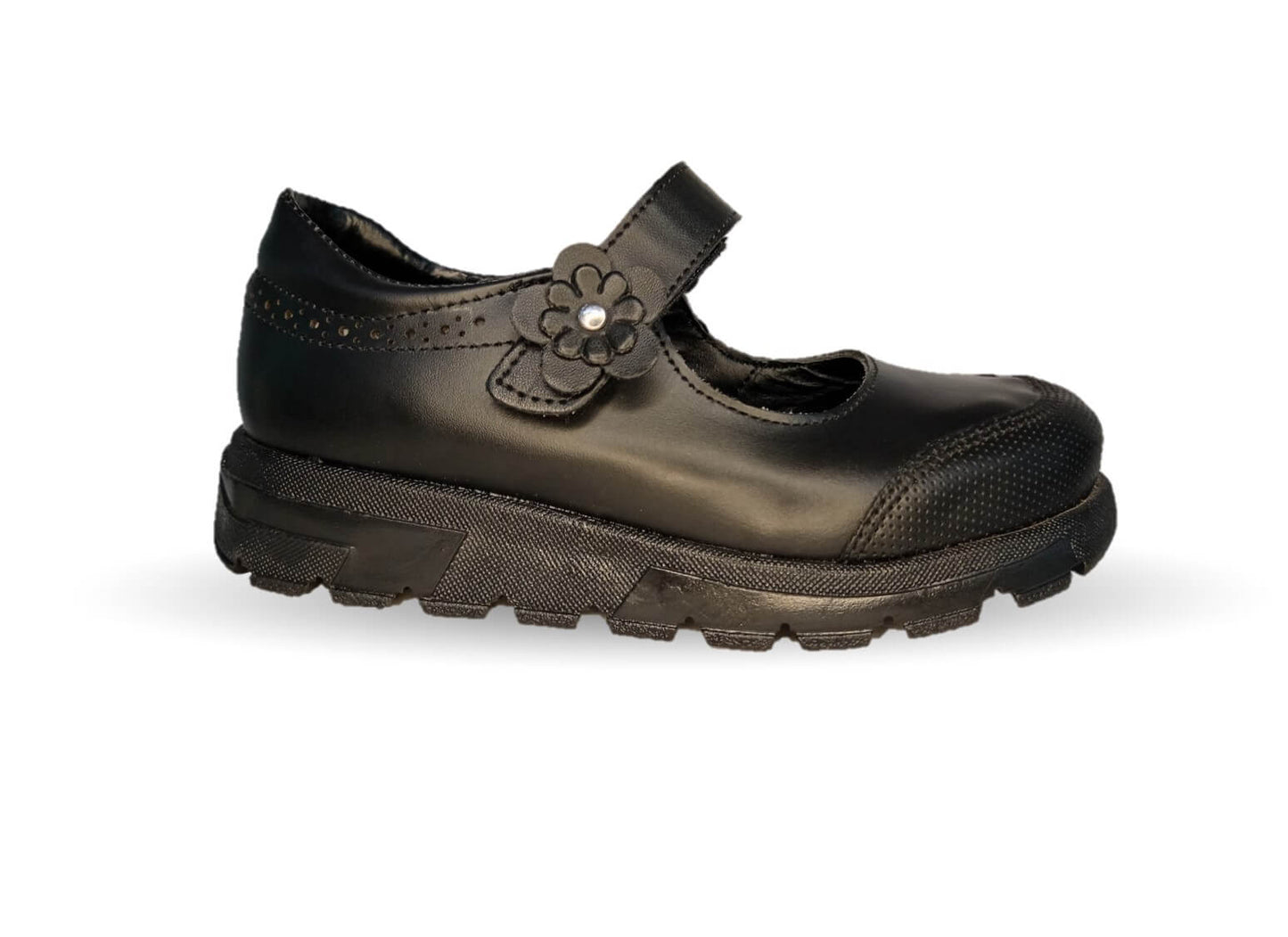 Zapato Escolar y Casual de piel con contactel Yondeer 3401 Negro para niña y mujer