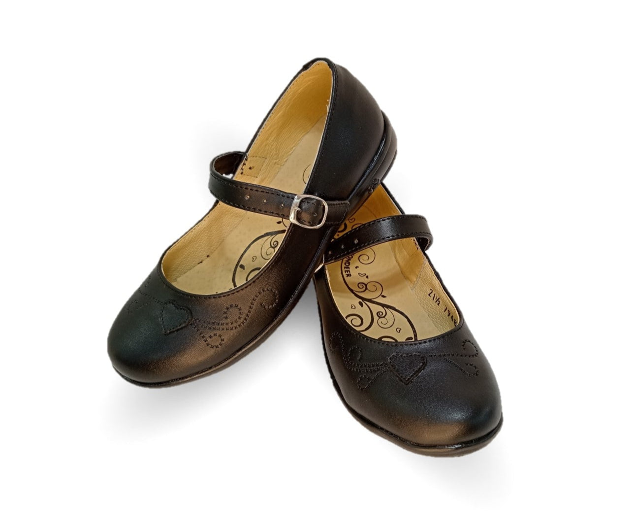 Zapato Escolar y Casual de piel con hebilla Yondeer 4810 Negro para niña