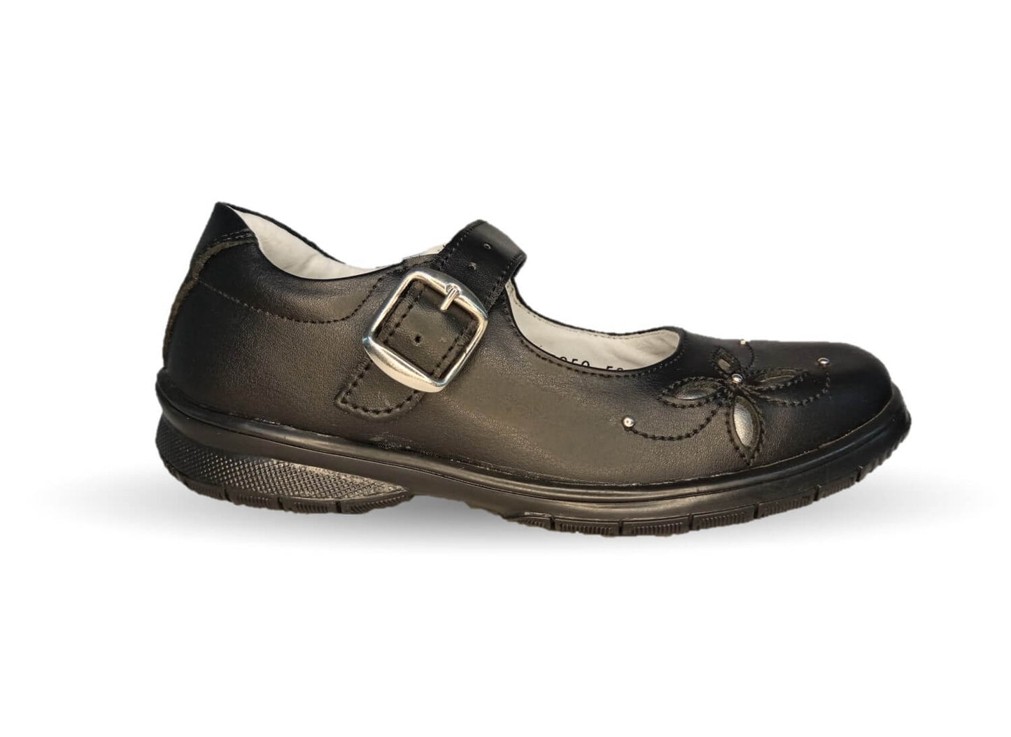 Zapato Escolar y Casual de piel con hebilla Yondeer 5805 Negro para niña y mujer