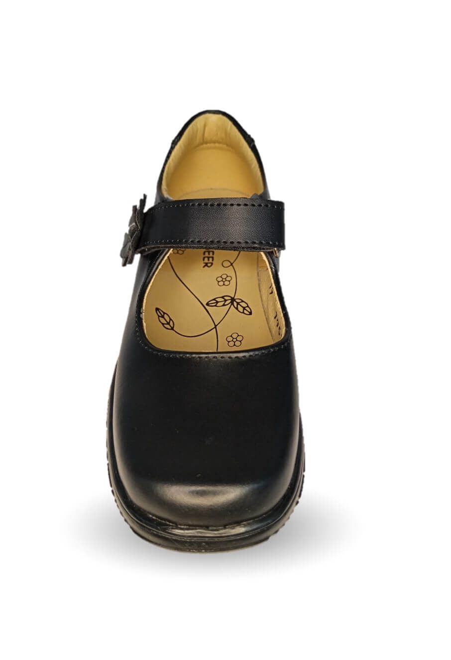 Zapato Escolar y Casual de piel con contactel Yondeer 5806 Negro para niña y mujer