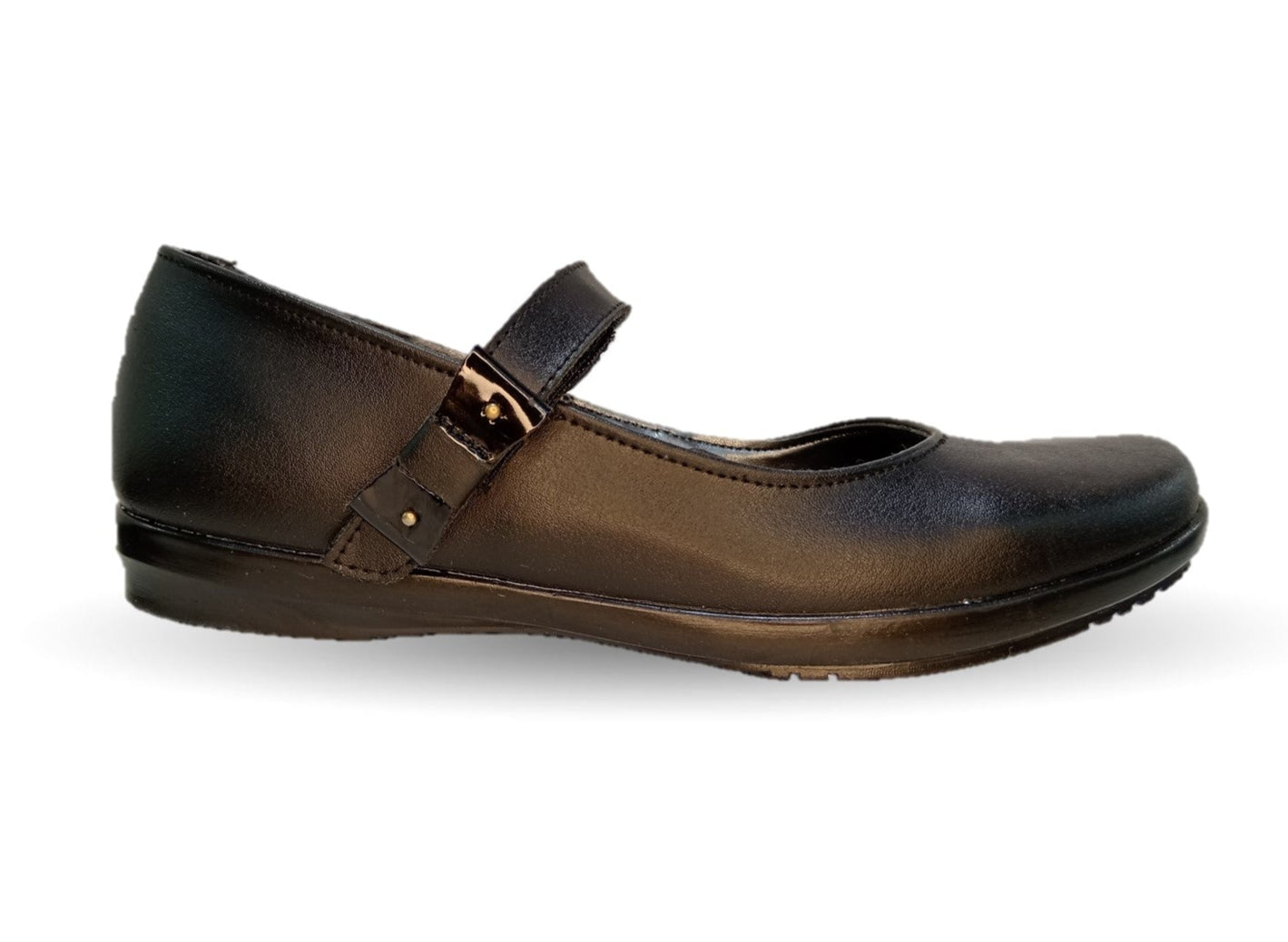 Zapato Escolar y Casual de piel con contactel Yondeer 6800 Negro para niña