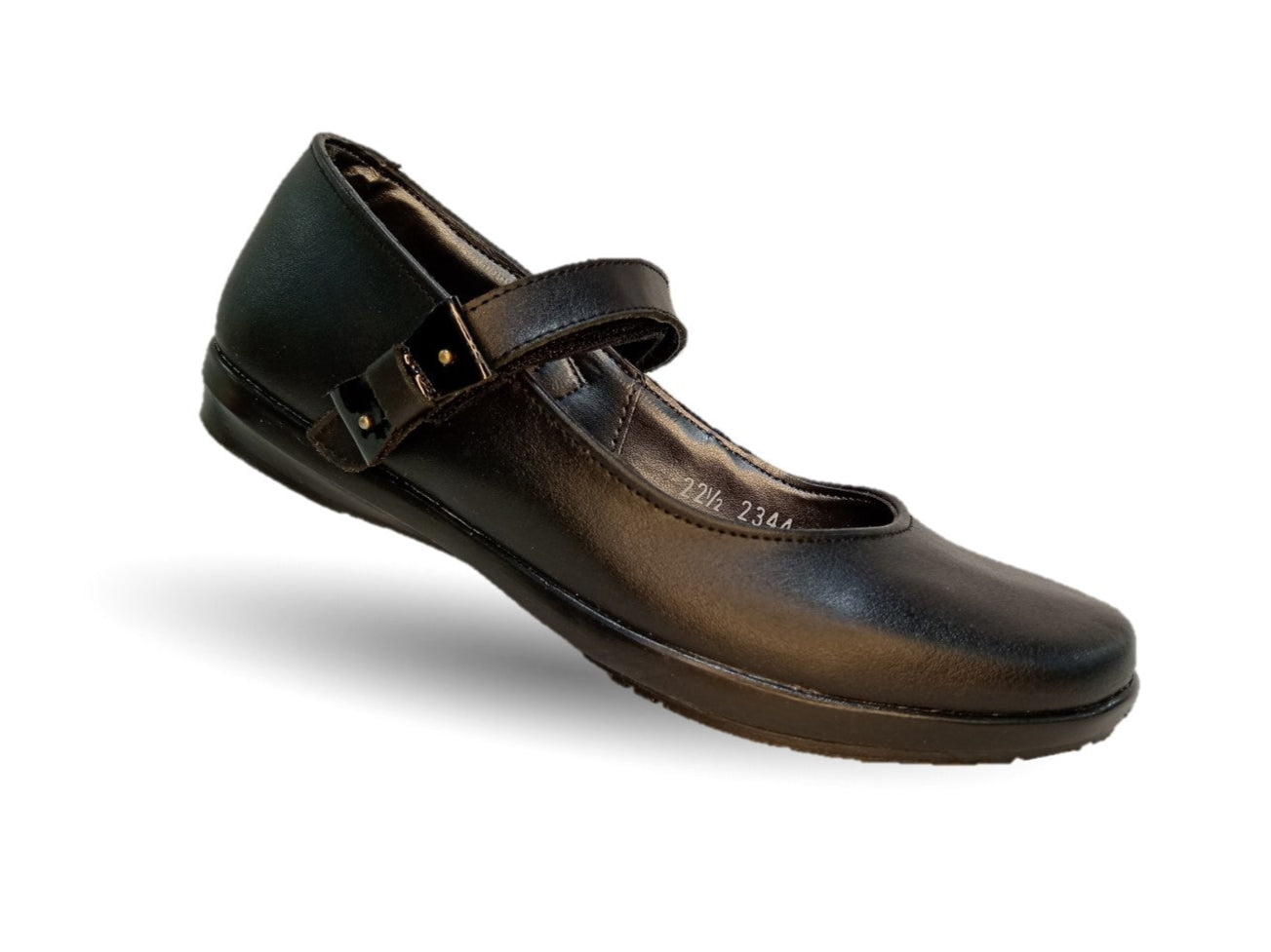 Zapato Escolar y Casual de piel con contactel Yondeer 6800 Negro para niña