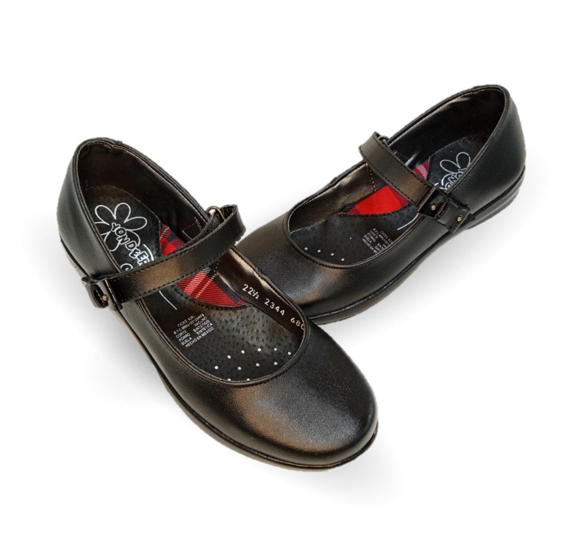 Zapato Escolar y Casual de piel con contactel Yondeer 6800 Negro para niña
