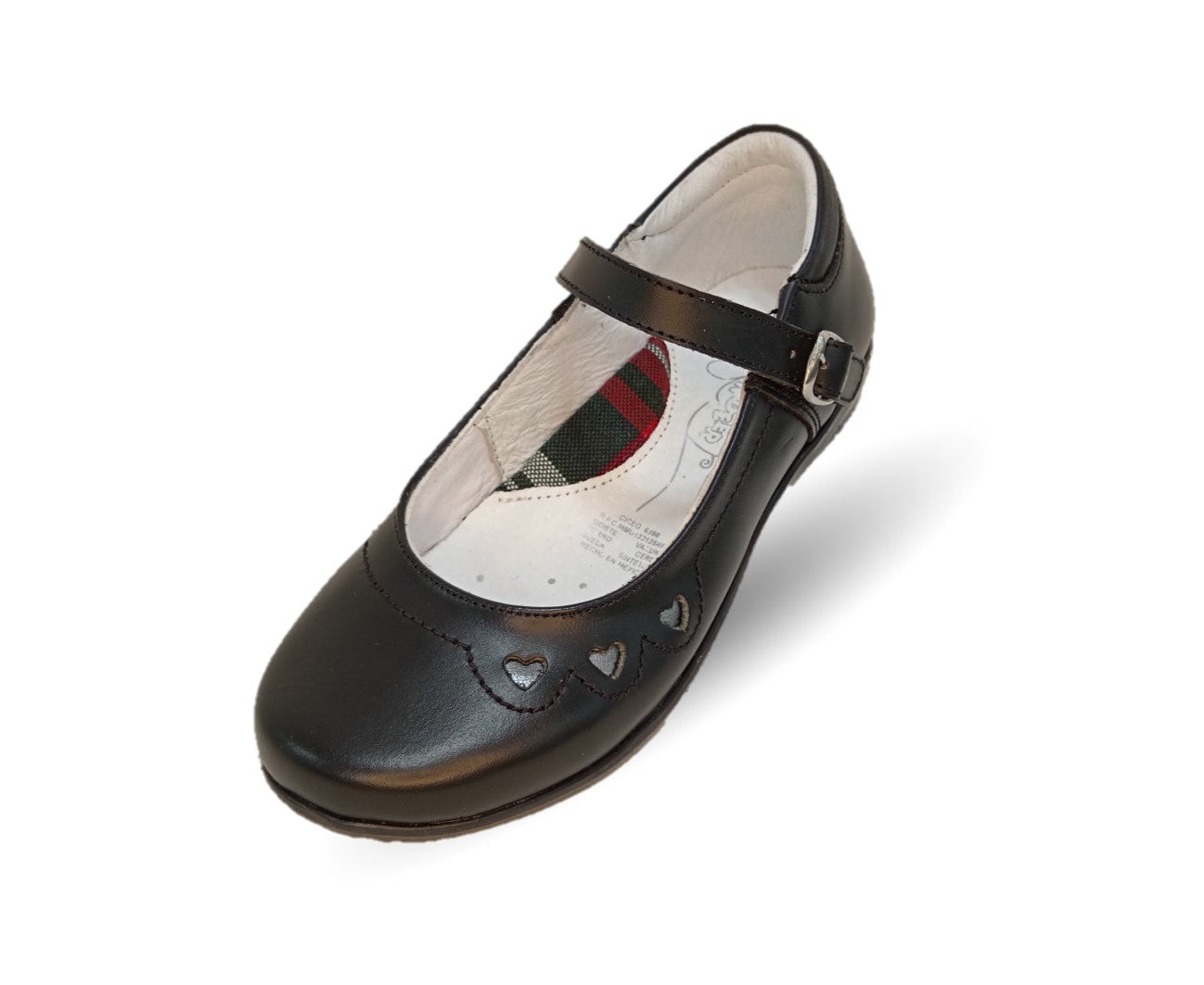 Zapato Escolar y Casual de piel con hebilla Yondeer 6819 Negro para niña