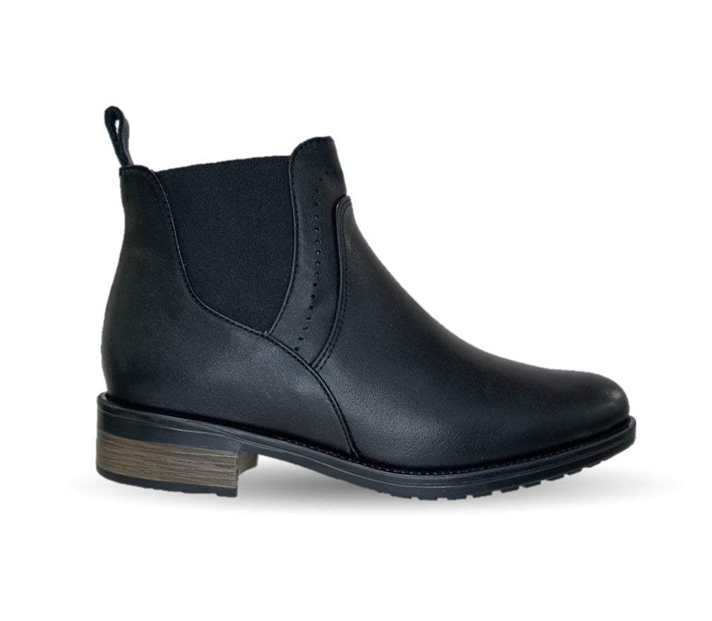 Botín Casual Chelsea de piel de ternera Lady Christian 301 Negro para mujer