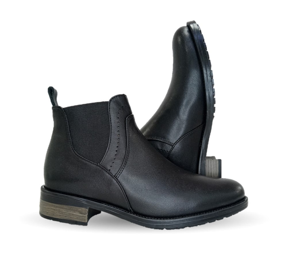Botín Casual Chelsea de piel de ternera Lady Christian 301 Negro para mujer