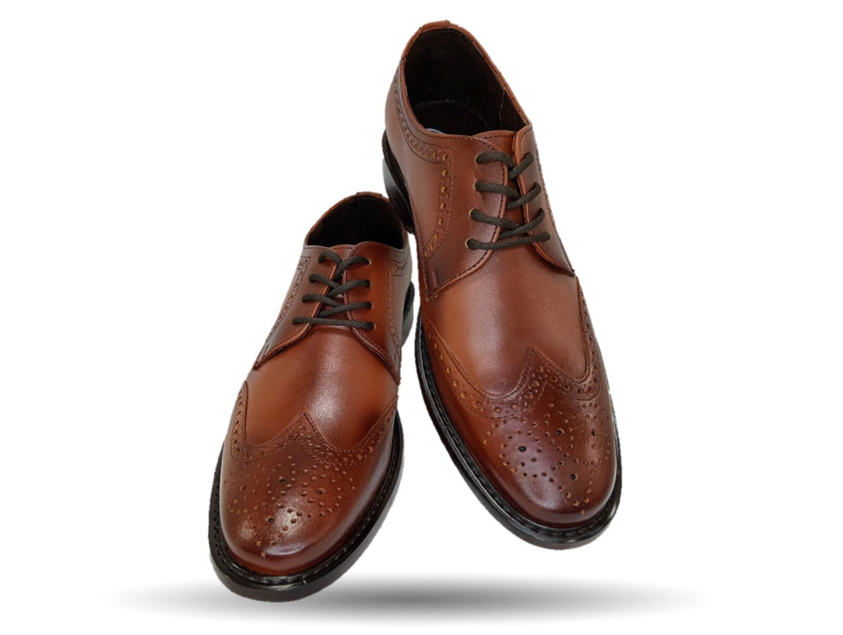 Zapatos de Vestir de piel con suela de cuero Giovani 314 Miel para hombre