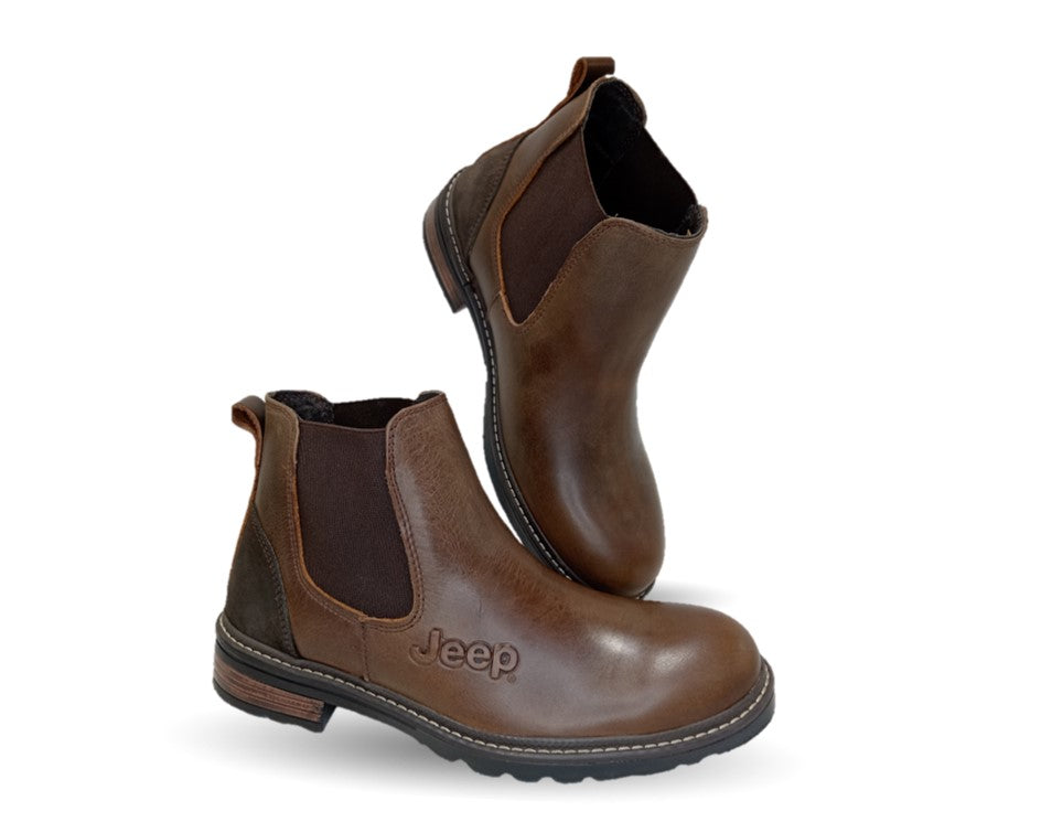 Botas Casuales Chelsea de piel Jeep 20101 Encino/Café para hombre