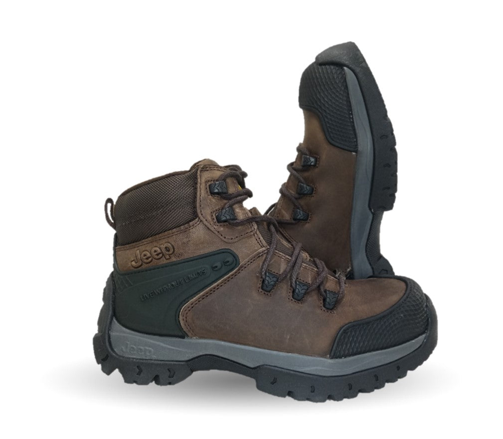 Botas Industriales y Casuales de piel con casco dieléctrico Jeep 3560 Crazy Café para hombre