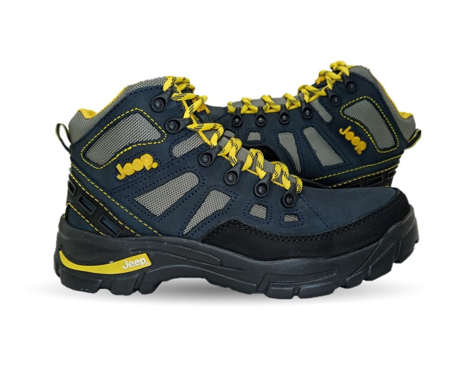 Botas Hiking de piel con casco dieléctrico Jeep 500 Marino para hombre