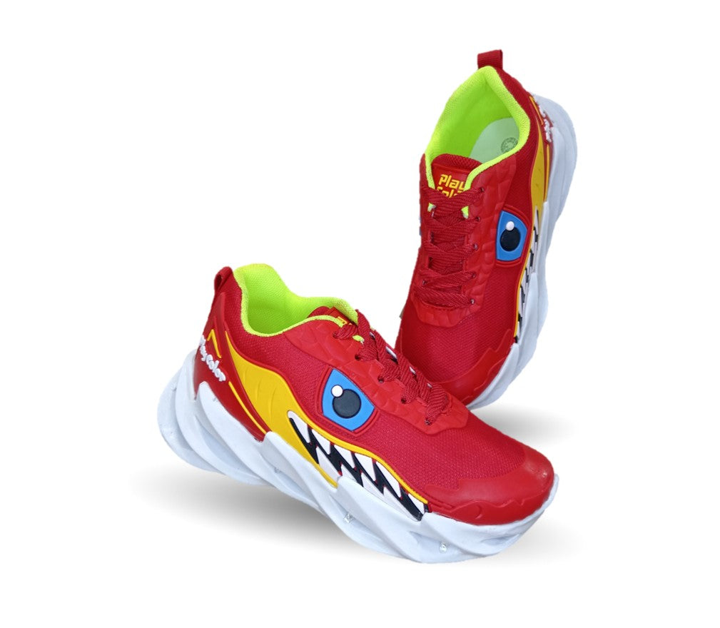 Tenis con luces leds ajuste de agujetas Play Colors 2023 Rojo/Amarillo para niño