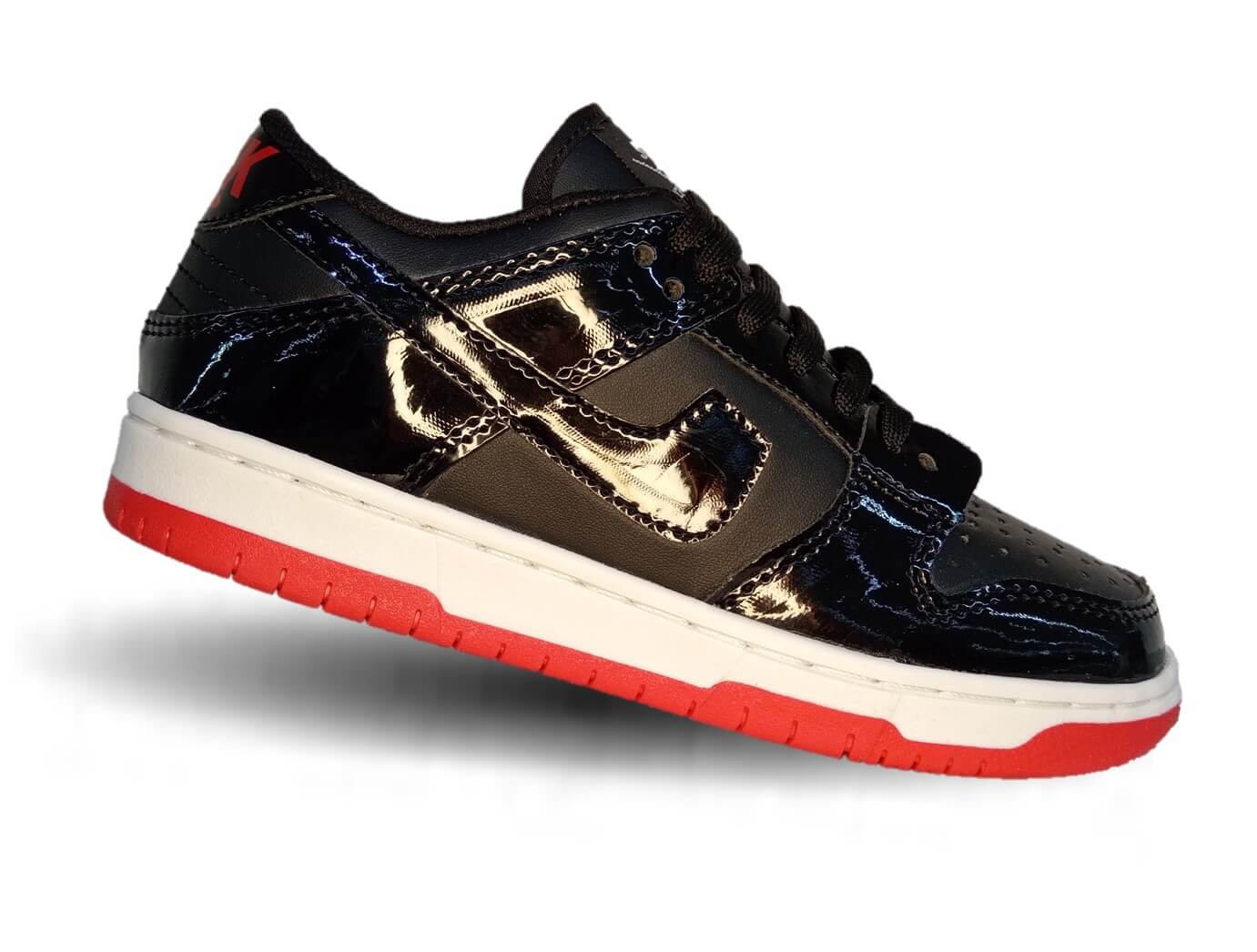 Tenis Urbano Snik 310 Charol Negro/Rojo Unisex para mujer y hombre