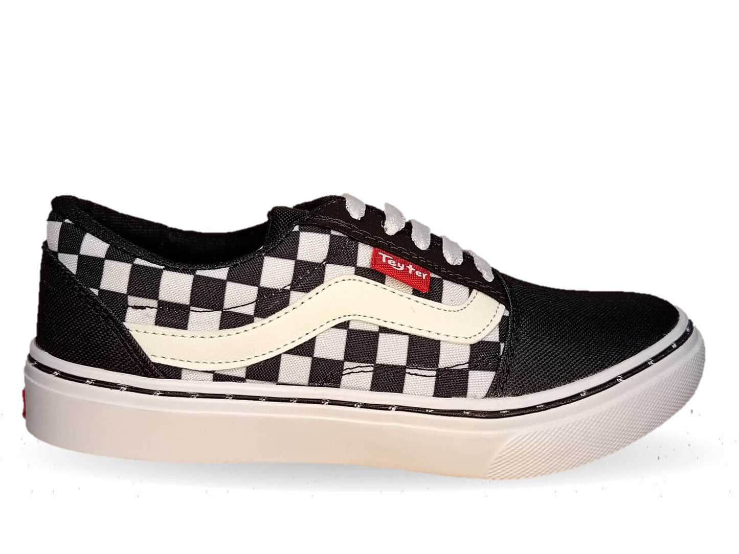 Tenis Urbano Teyter 12 Ajedrez Negro Unisex para mujer y hombre
