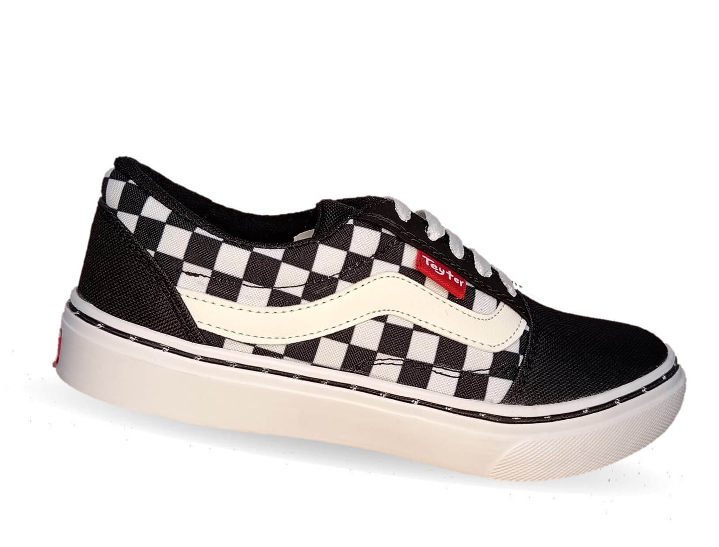 Tenis Urbano Teyter 12 Ajedrez Negro Unisex para mujer y hombre