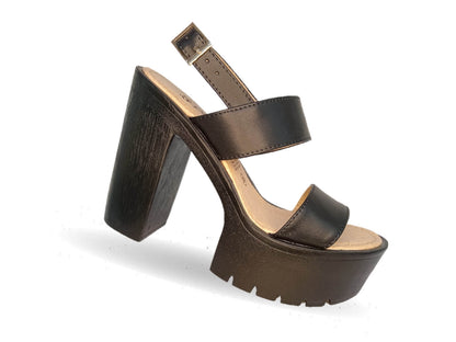 Sandalia de moda con tacón alto 50 Fifty 20 Negro para mujer