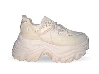 Tenis Urbano con plataforma 50 Fifty 30 blanco para mujer