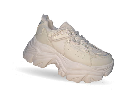 Tenis Urbano con plataforma 50 Fifty 30 blanco para mujer