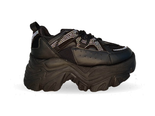 Tenis Urbano de plataforma 50 Fifty 30 negro para mujer