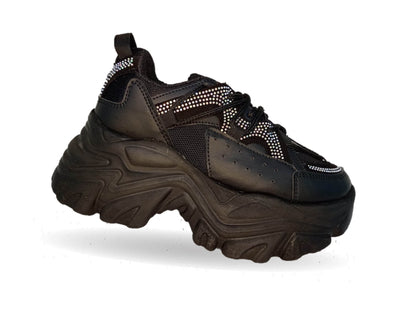 Tenis Urbano de plataforma 50 Fifty 30 negro para mujer