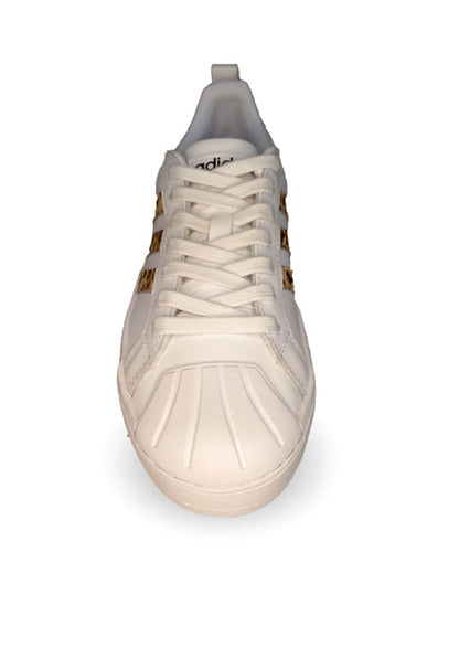 Tenis Urbano de piel Adidas 4969 Blanco/Leopardo para mujer