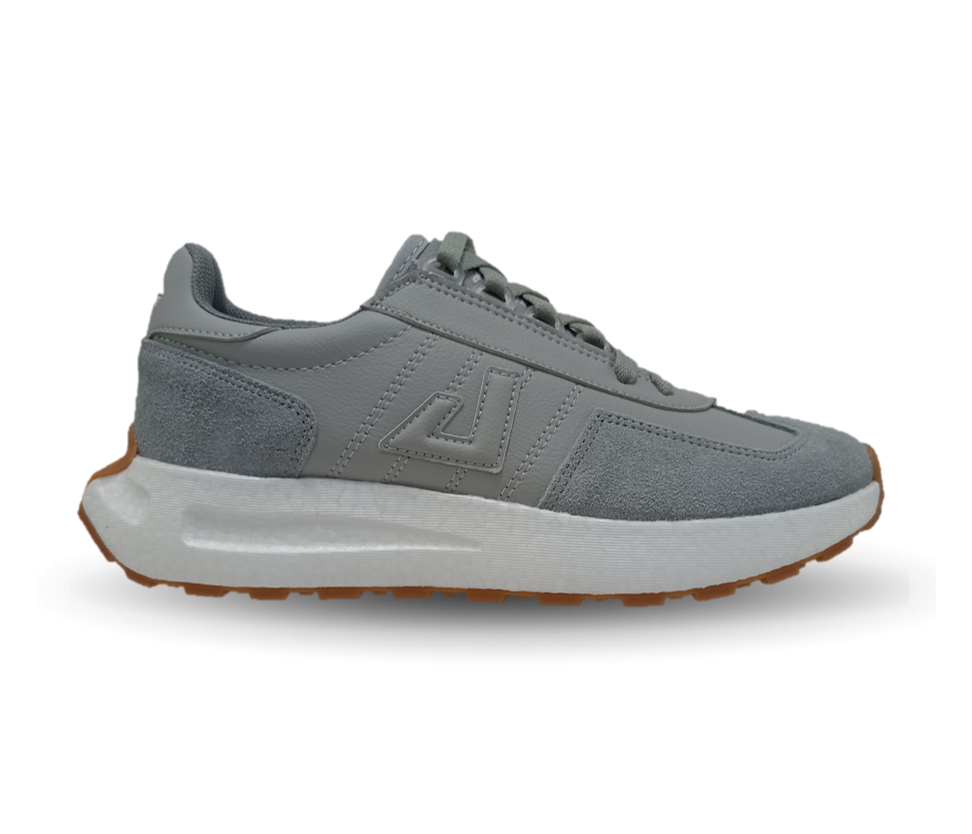 Tenis Urbano y deportivo de piel Apoort 5025 Gris Unisex para hombre y mujer