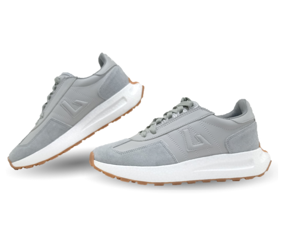Tenis Urbano y deportivo de piel Apoort 5025 Gris Unisex para hombre y mujer
