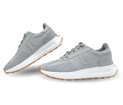 Tenis Urbano y deportivo de piel Apoort 5025 Gris Unisex para hombre y mujer