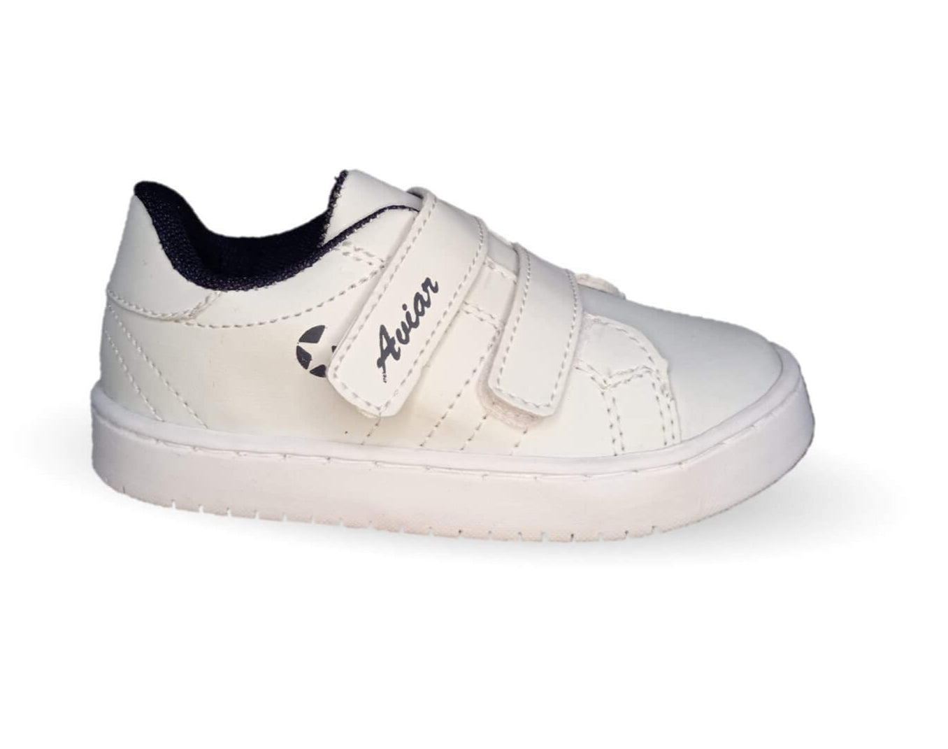 Tenis Urbano con contactel Aviar 1100 Blanco/Marino Unisex para niño y niña