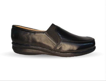 Zapato de Confort de piel de cordero Bella Confort 300 Negro para mujer