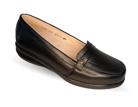 Zapato de Confort de piel de cordero Bella Confort 301 Negro para mujer