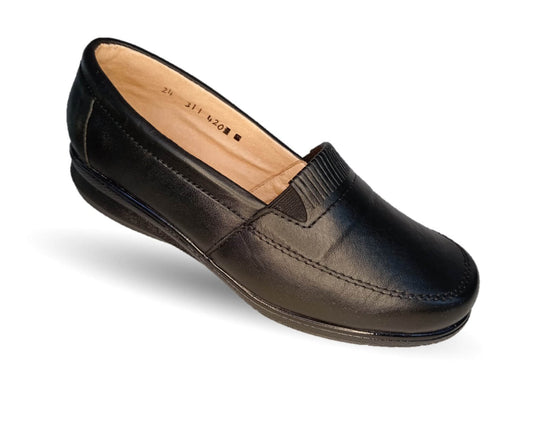 Zapato de Confort de piel de cordero Bella Confort 311 Negro para mujer