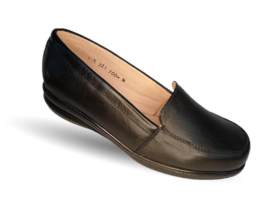 Zapato de Confort de piel de cordero Bella Confort 321 Negro para mujer
