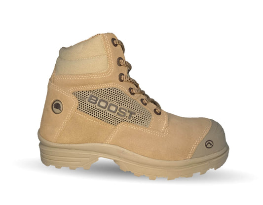 Bota Industrial y Casual de piel con casco de acero Boost 403 Beige para hombre