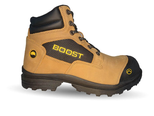Bota Industrial y Casual de piel con casco de acero Boost 403 Miel para hombre