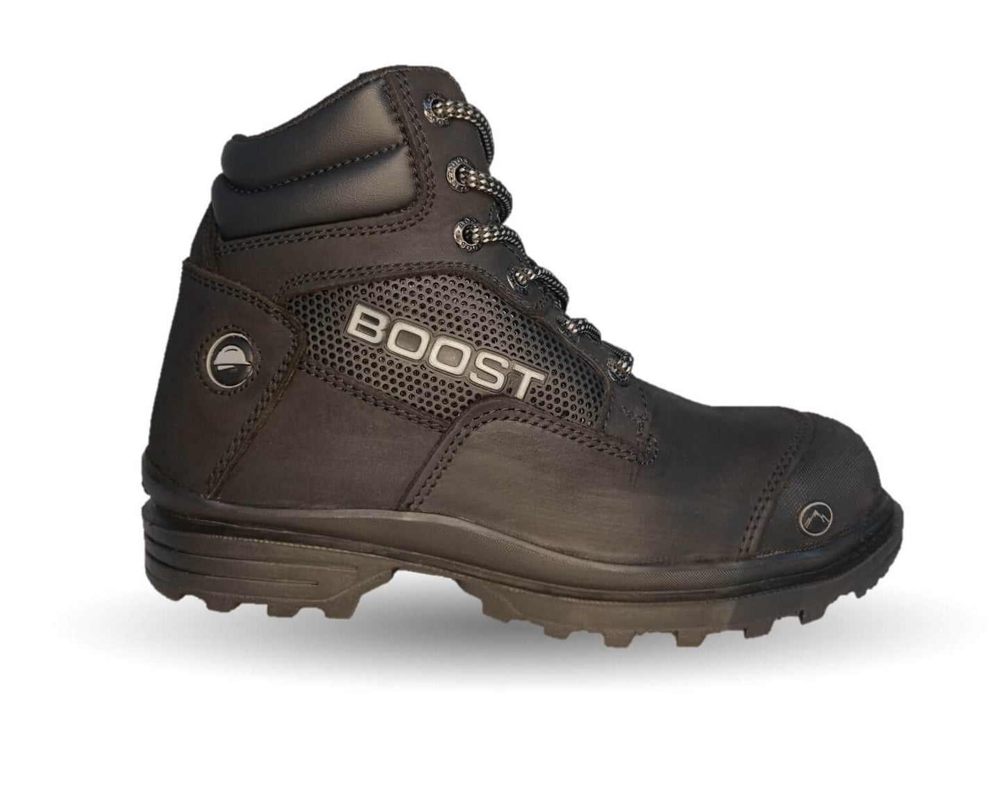 Bota Industrial y Casual de piel con casco de acero Boost 403 Negro Unisex para hombre y mujer