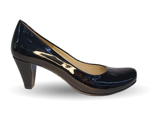 Zapatilla de Vestir tacón medio Paola Calzatura 218 Charol Negro para mujer