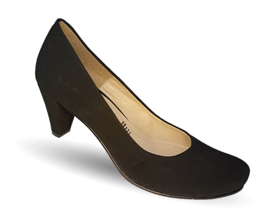 Zapatilla de Vestir tacón medio Paola Calzatura 218 Buck Negro para mujer