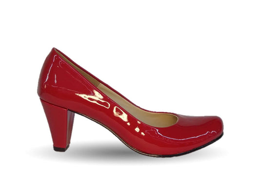 Zapatilla de Vestir tacón medio Paola Calzatura 218 Charol Rojo para mujer