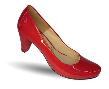 Zapatilla de Vestir tacón medio Paola Calzatura 218 Charol Rojo para mujer