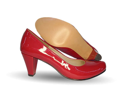 Zapatilla de Vestir tacón medio Paola Calzatura 218 Charol Rojo para mujer