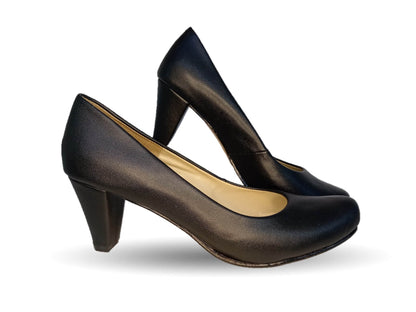 Zapatilla de Vestir tacón medio Paola Calzatura 218 Negro para mujer